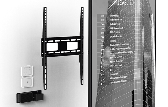 Exploded view of Sprocket GO Streamline Series Surface Wall Mount.